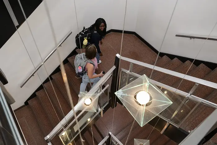 lighting installation in stairwell